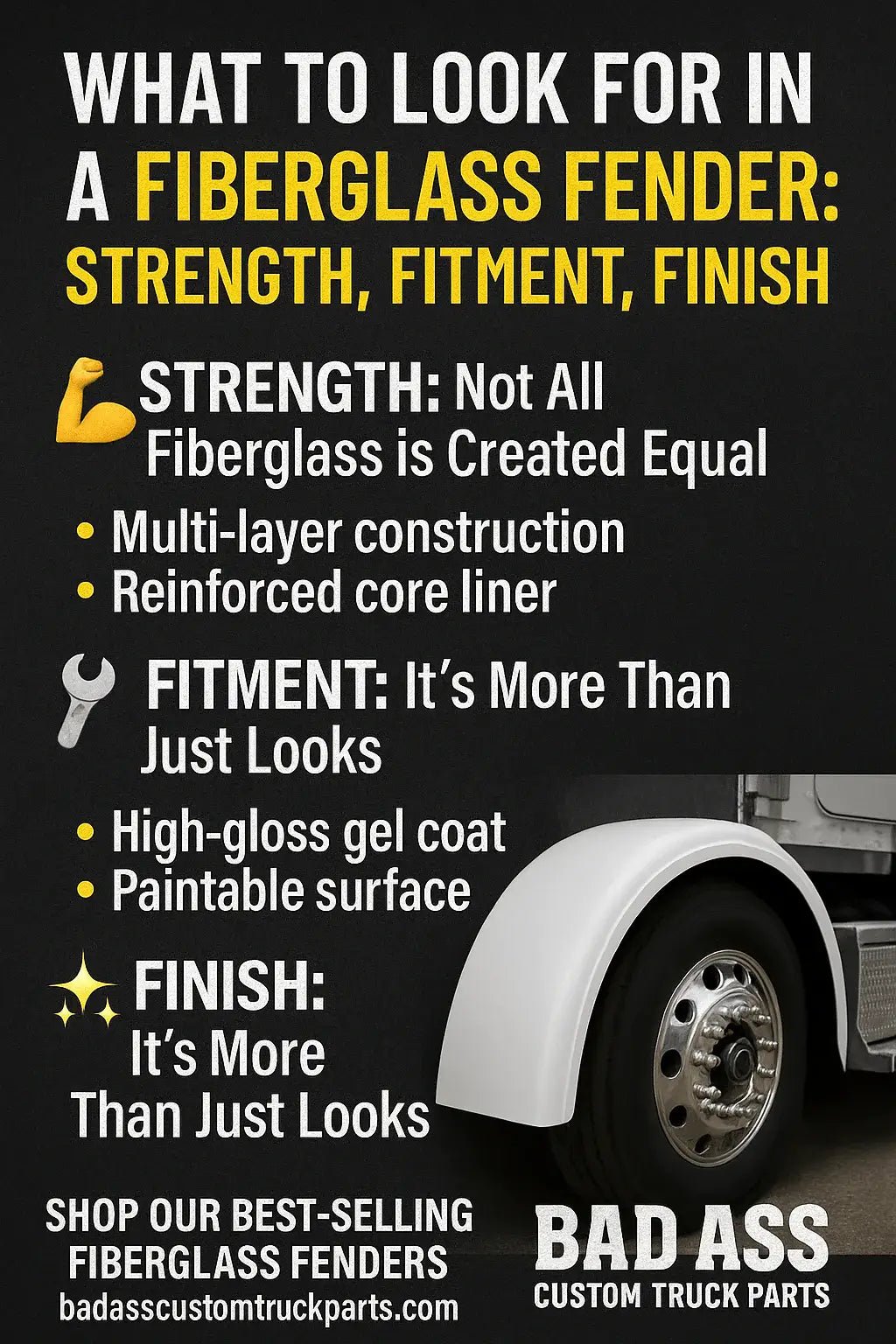 What to Look for in a Fiberglass Fender: Strength, Fitment, Finish - Bad Ass Custom Truck Parts