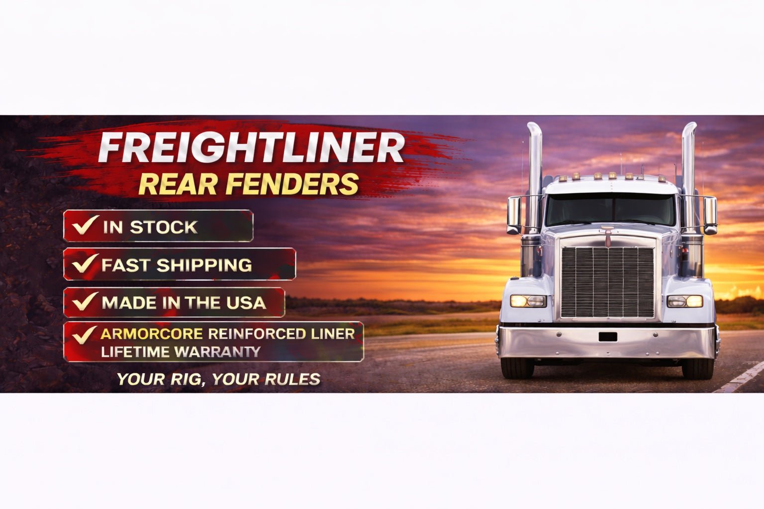 Freightliner Rear Fenders - Bad Ass Custom Truck Parts