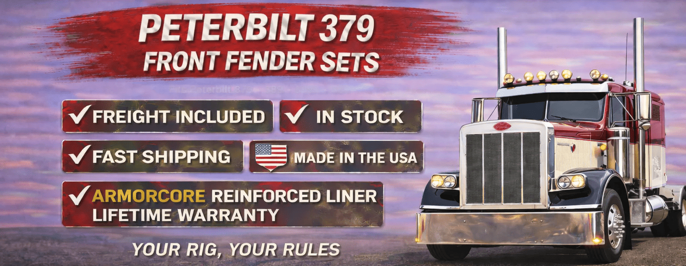 Peterbilt 379 Front Fenders Free Shipping Fiberglass