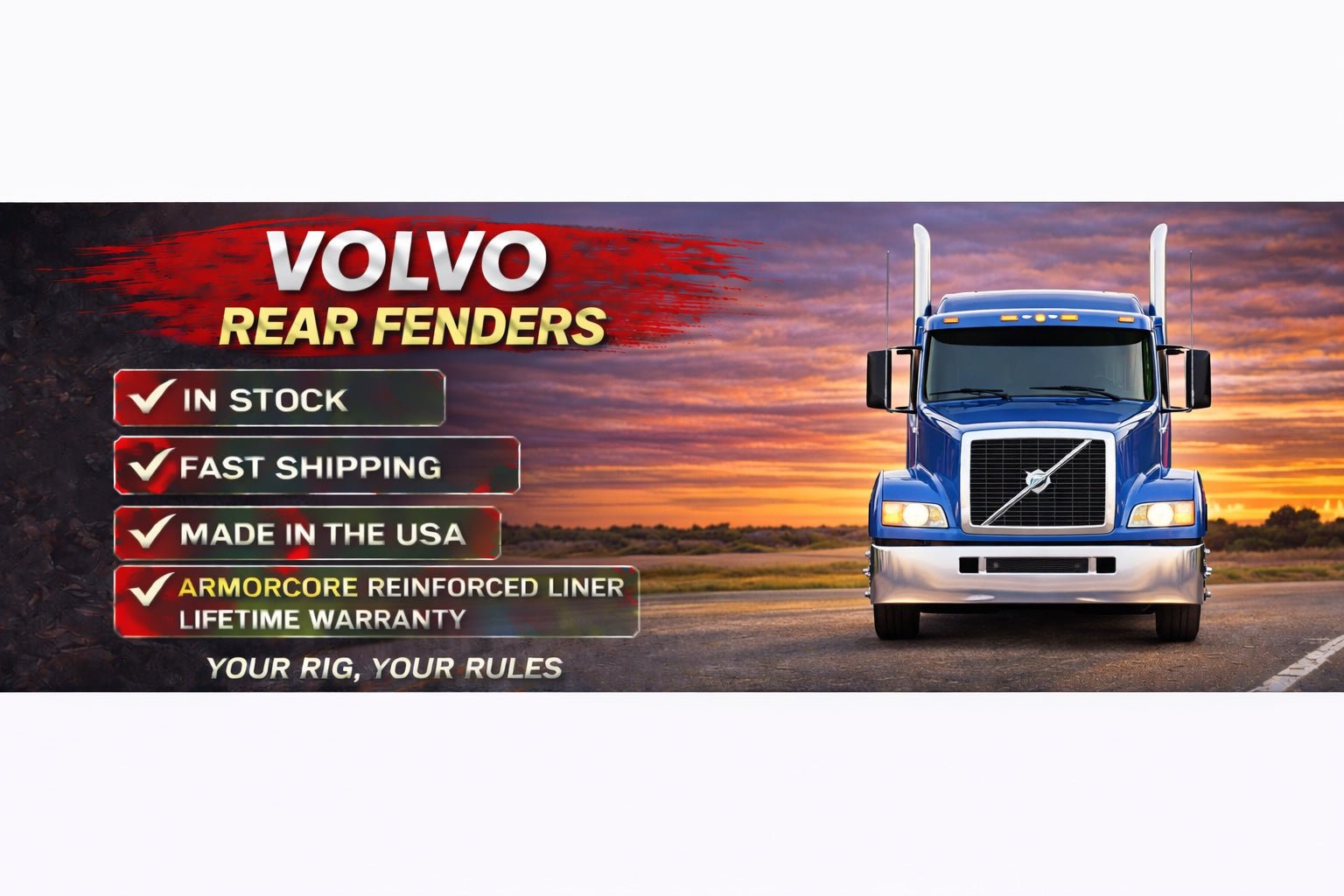Volvo Rear Fenders - Bad Ass Custom Truck Parts