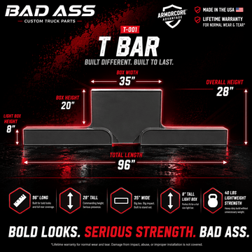 Bad Ass Fiberglass Rear T - Bar - Bad Ass Custom Truck Parts