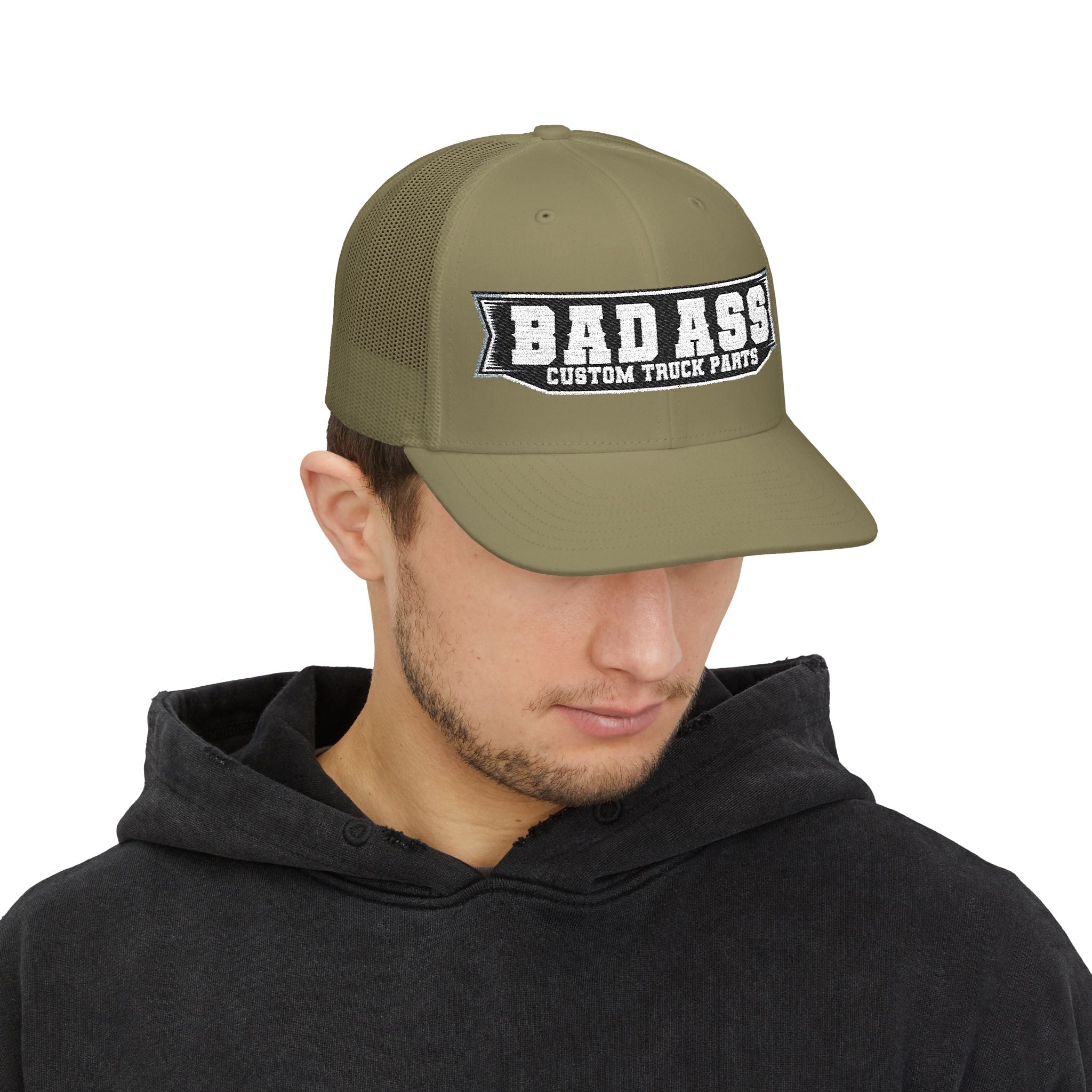 Custom Embroidered Bad Ass Snapback Trucker Cap - Bad Ass Custom Truck Parts