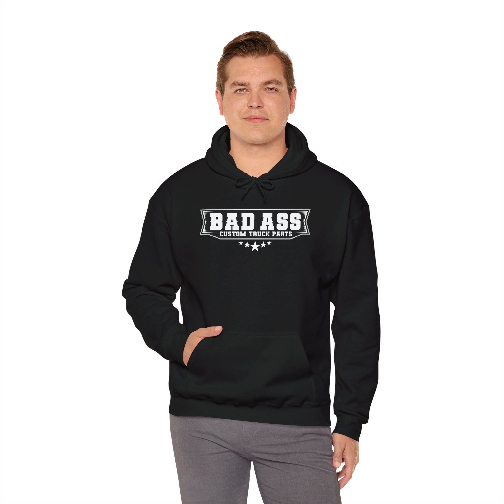 Custom Truck Parts Unisex Hoodie - Bold Graphic Design for Truck Enthusiasts - Bad Ass Custom Truck Parts