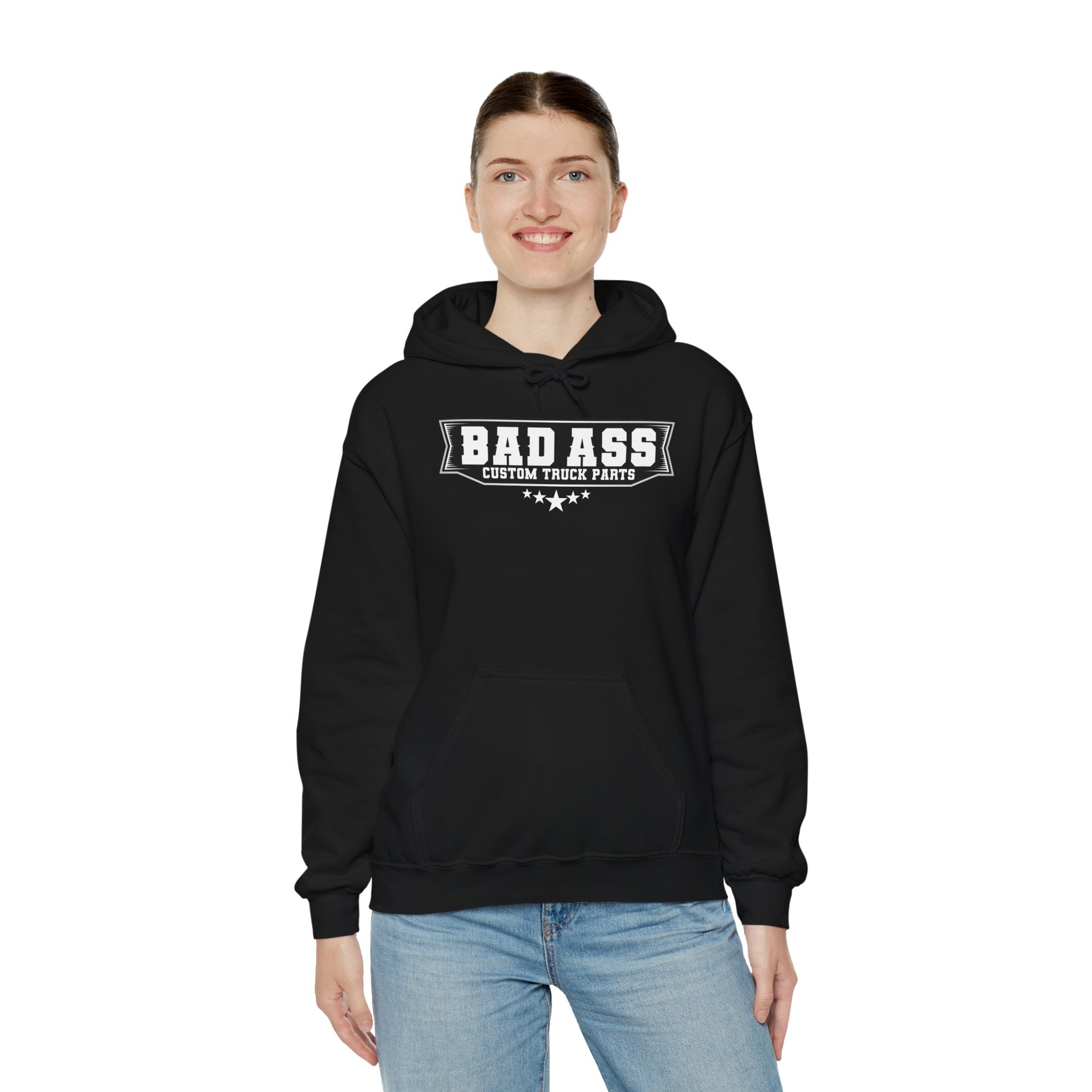Custom Truck Parts Unisex Hoodie - Bold Graphic Design for Truck Enthusiasts - Bad Ass Custom Truck Parts