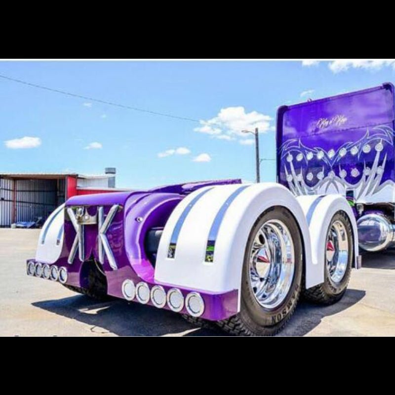 Double Hump Fender Set With Narrow Stainless Steel Strips - Bad Ass Custom Truck Parts