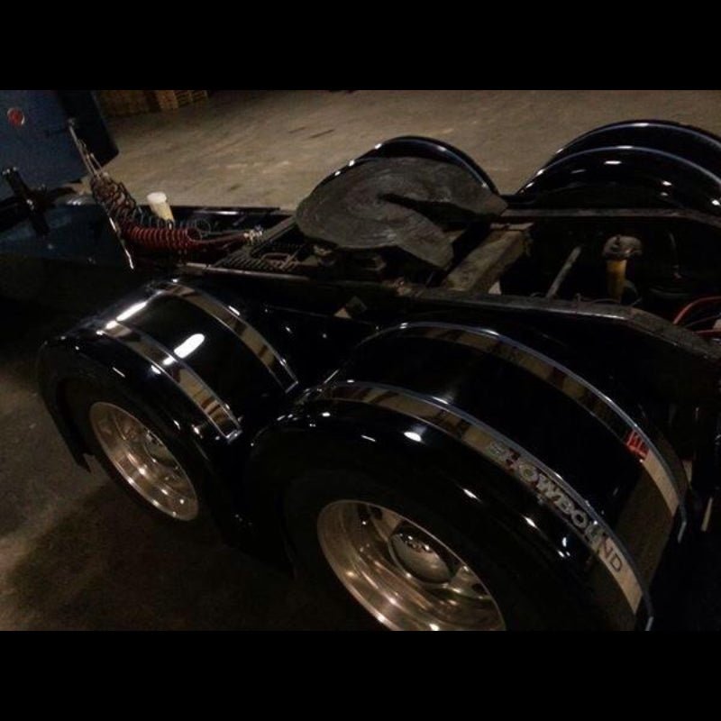 Double Hump Fender Set With Narrow Stainless Steel Strips - Bad Ass Custom Truck Parts