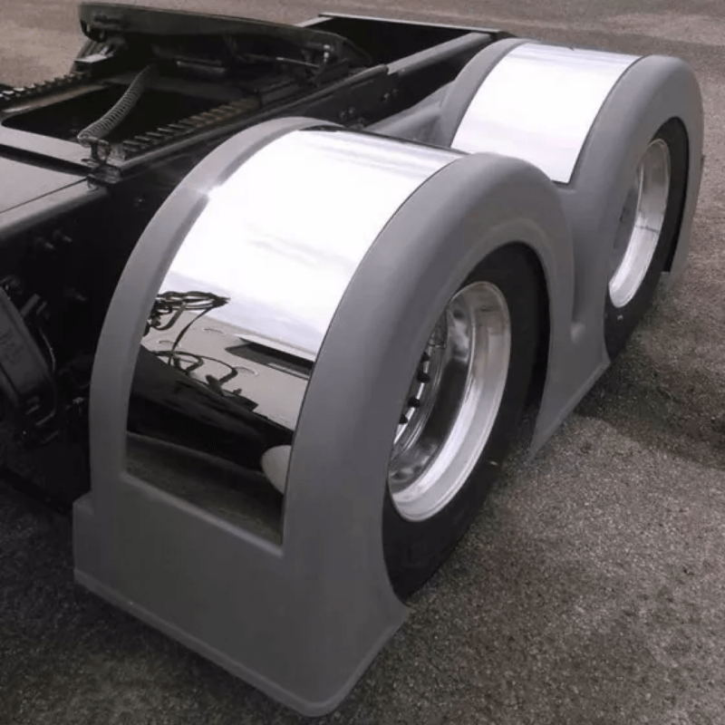 Double Hump Fender with Wide Stainless Strips - Bad Ass Custom Truck Parts