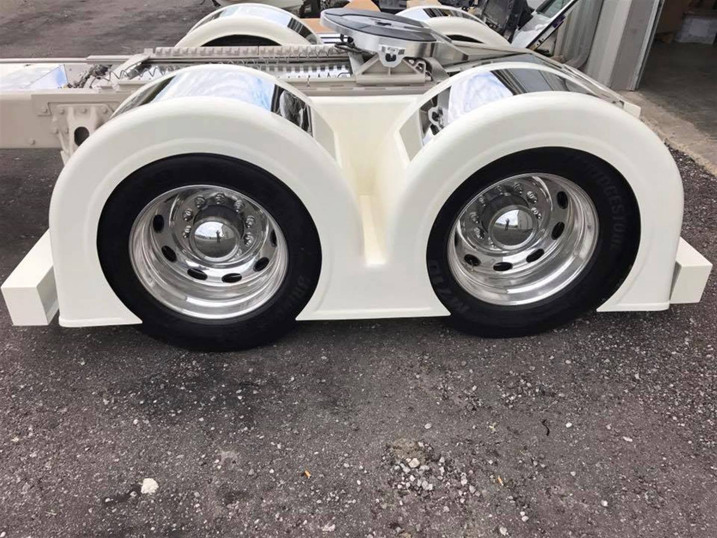 Double Hump Fender with Wide Stainless Strips - Bad Ass Custom Truck Parts