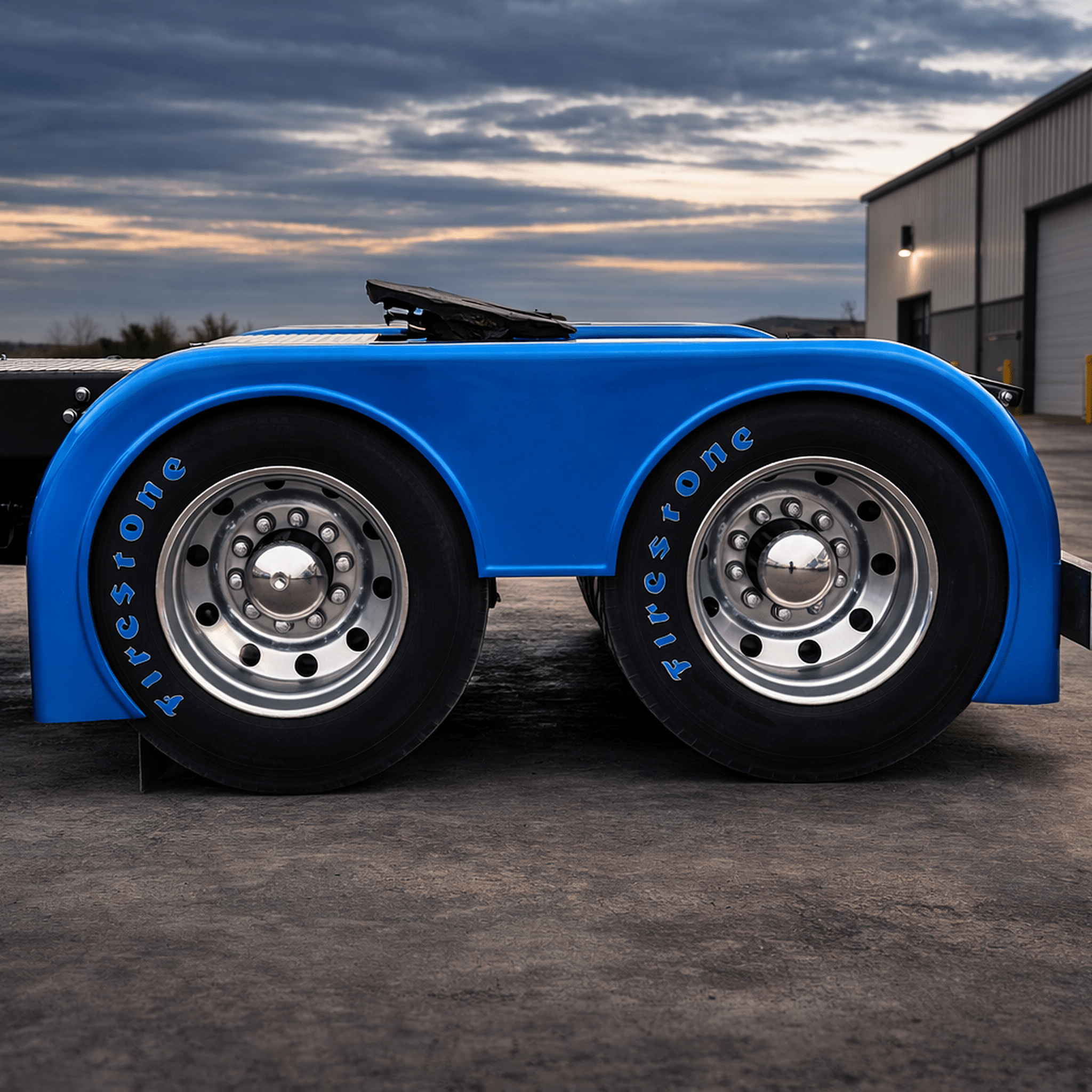 Overdrive Fiberglass Full Rear Fender Set for Peterbilt, Kenworth, Volvo & Mack Trucks - Bad Ass Custom Truck Parts