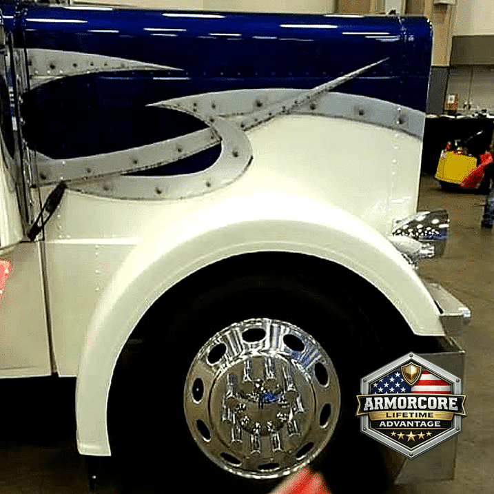 Peterbilt 379 fiberglass front fenders 4.5 inch medium sidewall 99 inch length