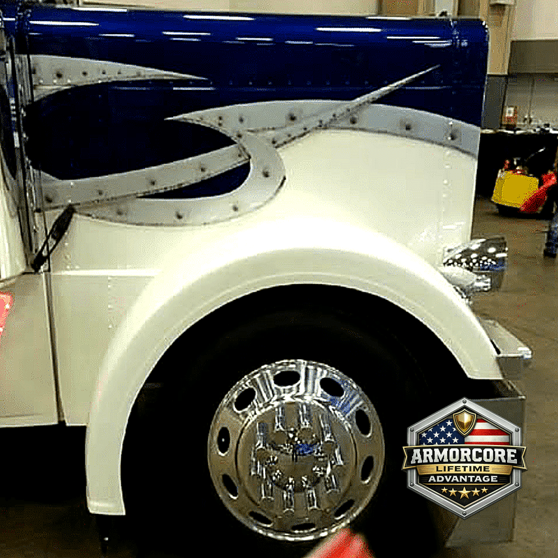 Peterbilt 379 fiberglass front fenders 4.5 inch medium sidewall 99 inch length