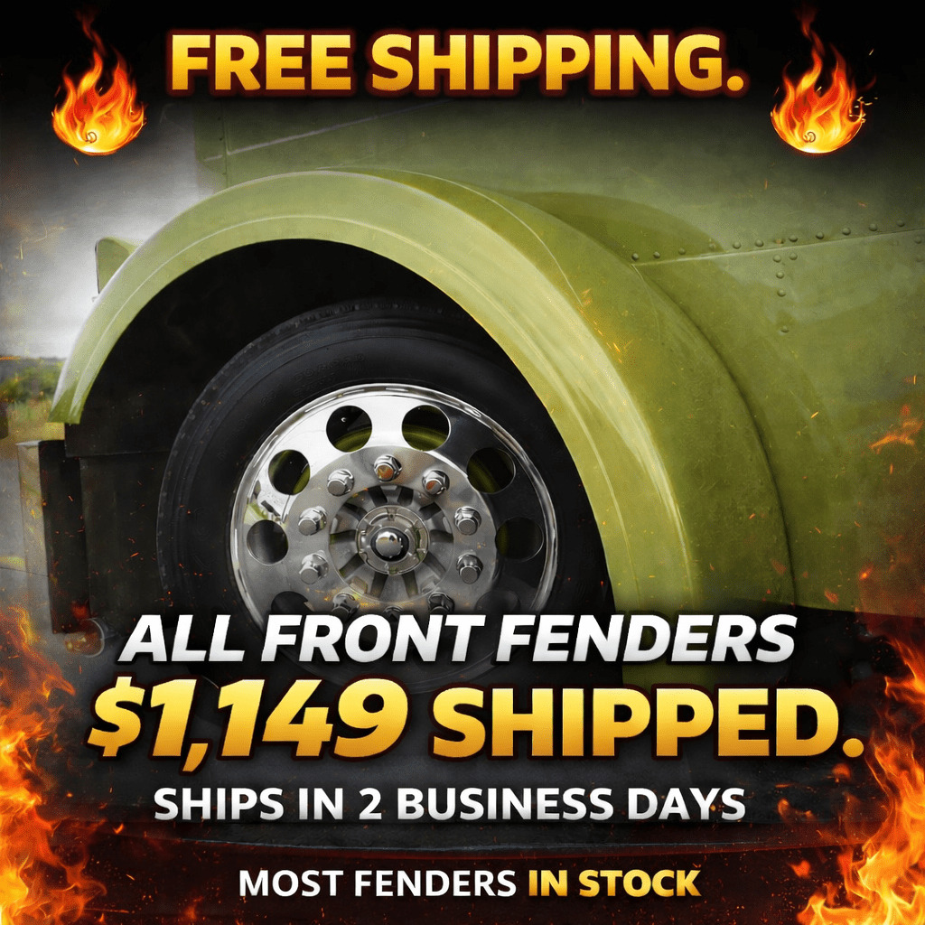 Peterbilt 379 Medium - 4.5" Sidewall Front Fender Set - Bad Ass Custom Truck Parts