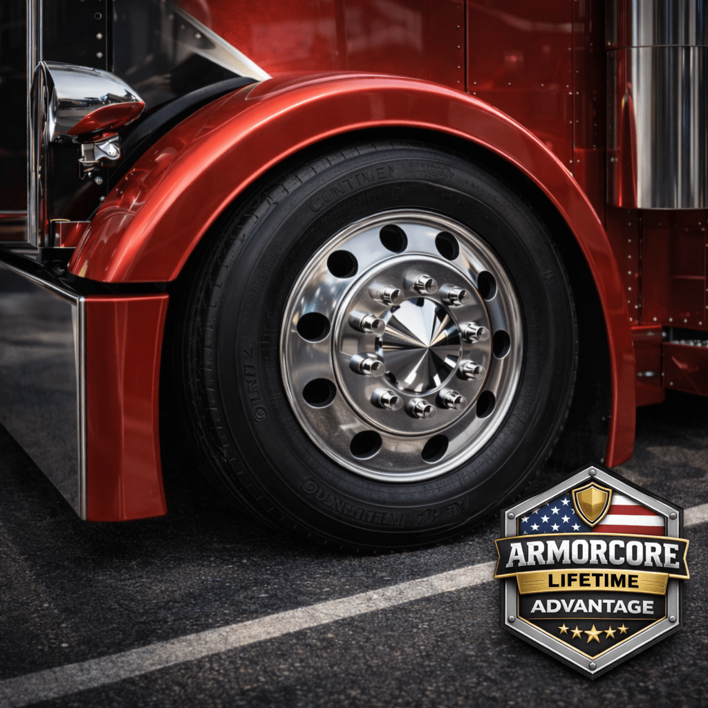 Peterbilt 379 Short - 3.5" Sidewall Composite Front Fender Set - Bad Ass Custom Truck Parts