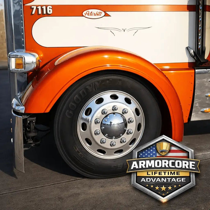 Peterbilt 388 Long 7.5" Sidewall Front Fender Set - Bad Ass Custom Truck Parts