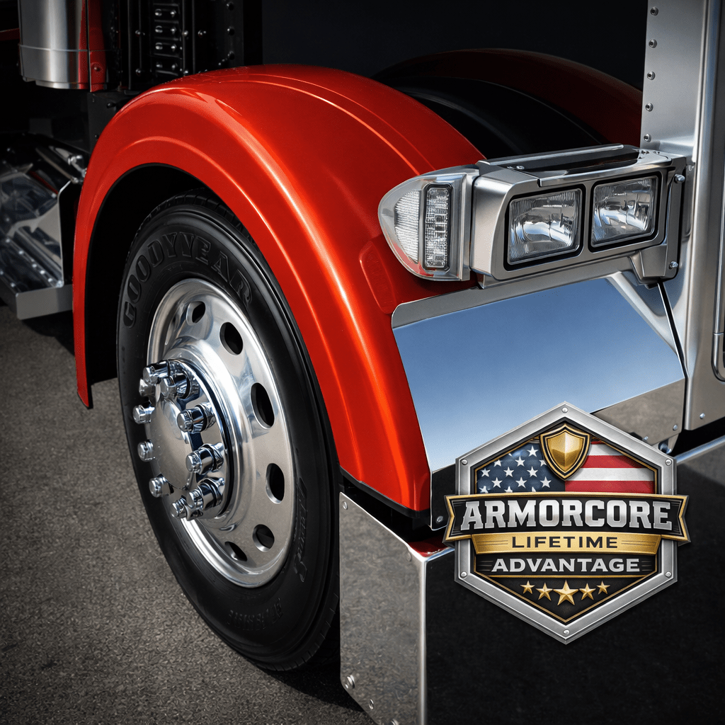 Peterbilt 389 Medium 4.5" Sidewall Front Fender Set - Bad Ass Custom Truck Parts