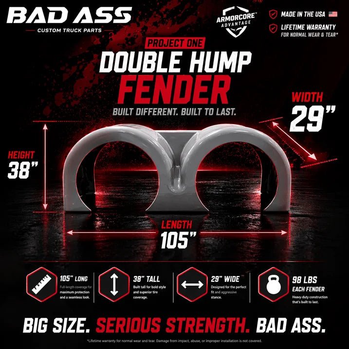 Project One Double Hump Rear Fender - Bad Ass Custom Truck Parts