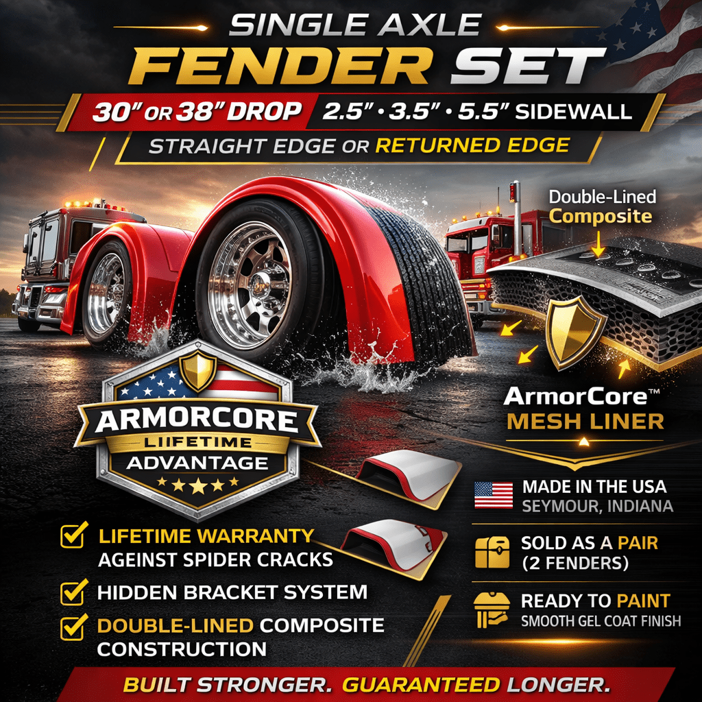 Single Composite Rear Fender Set - Bad Ass Custom Truck Parts