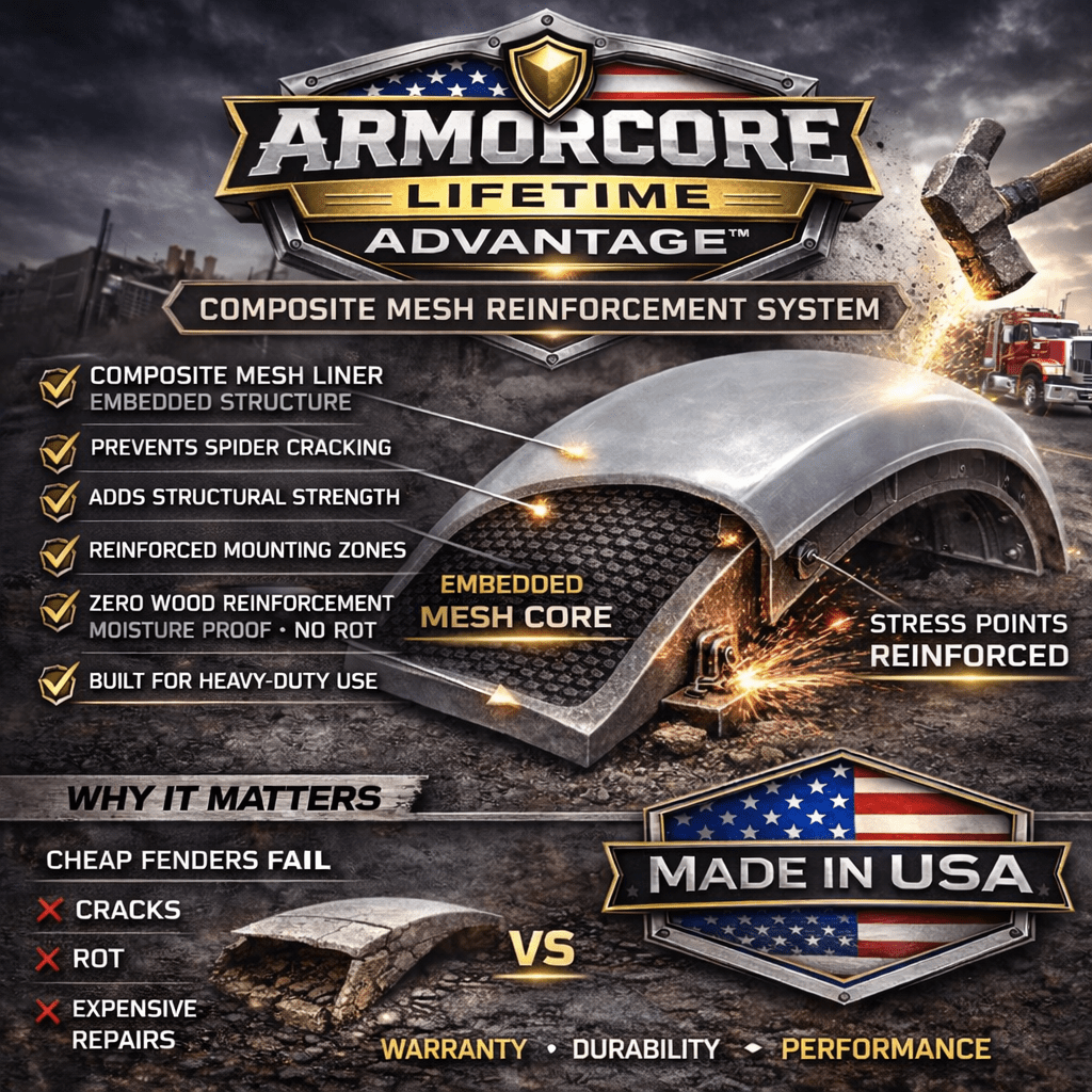 Single Fender 22.5" Super Lo Pro or 19.5" - Bad Ass Custom Truck Parts