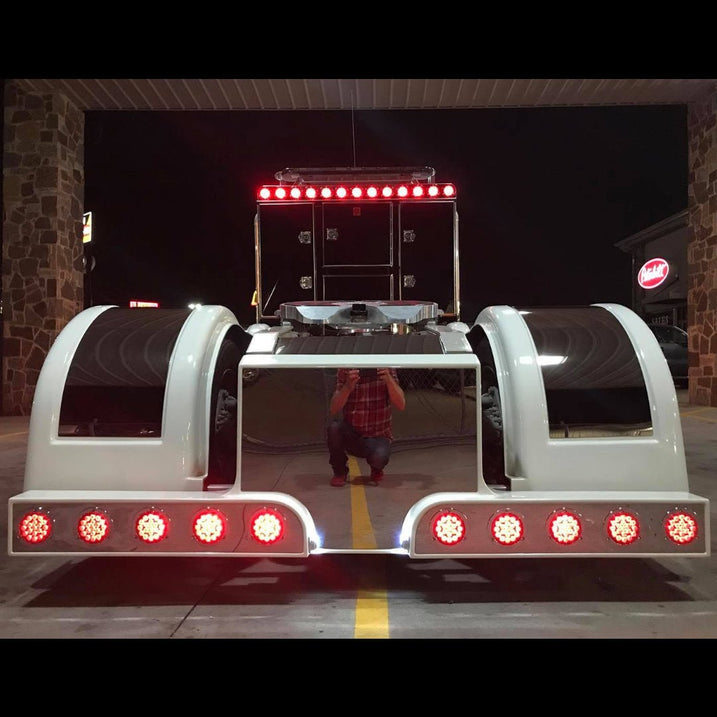 T-001 Universal Rear T-Bar with Integrated Light Enclosures - Bad Ass Custom Truck Parts
