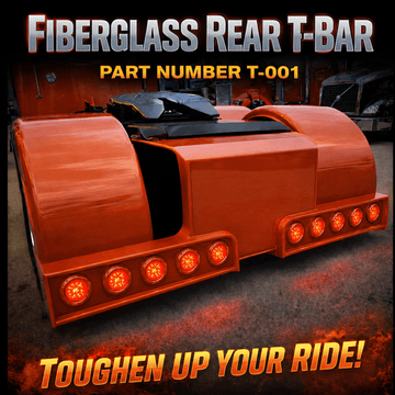 T - 001 Universal Rear T - Bar with Integrated Light Enclosures - Bad Ass Custom Truck Parts