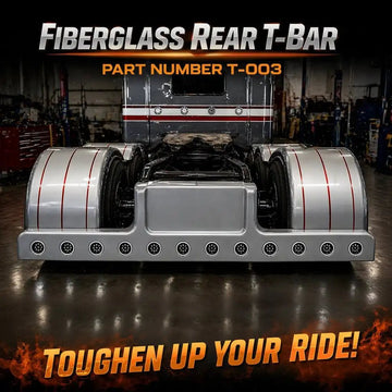T - 003 Universal Rear T - Bar with Integrated Light Enclosures - Bad Ass Custom Truck Parts