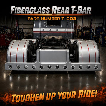 T - 003 Universal Rear T - Bar with Integrated Light Enclosures - Bad Ass Custom Truck Parts