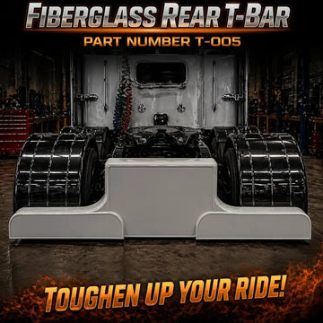T - 005 Universal Rear T Bar with Integrated Light Enclosures - Bad Ass Custom Truck Parts