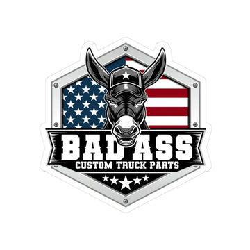 Badass Custom Truck Parts Sticker — American Flag Donkey Decal - Bad Ass Custom Truck Parts