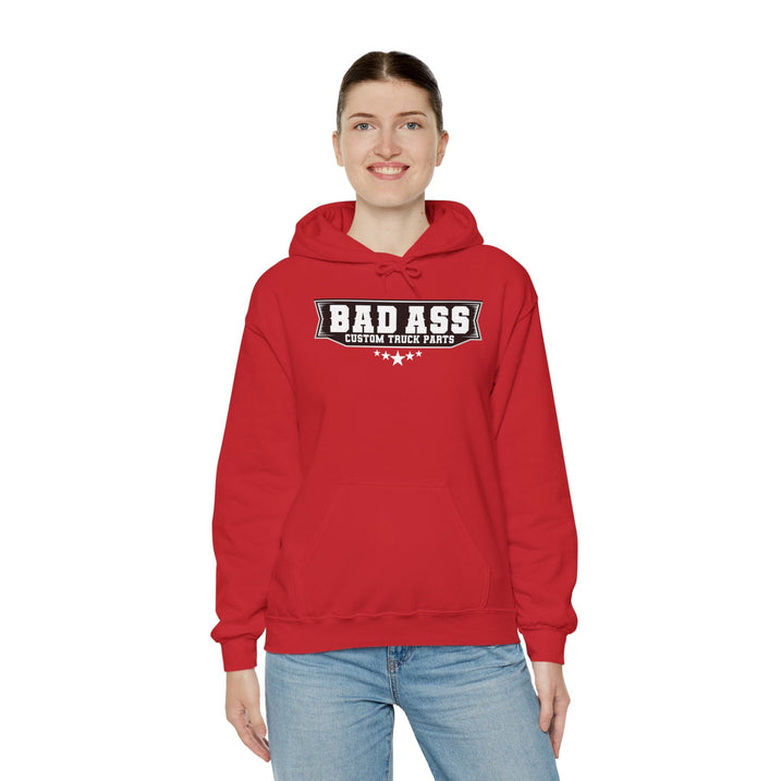 Custom Truck Parts Unisex Hoodie - Bold Graphic Design for Truck Enthusiasts - Bad Ass Custom Truck Parts