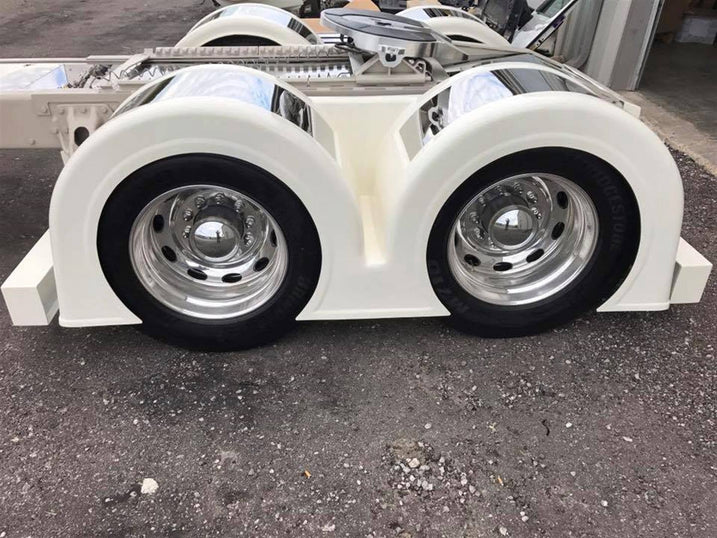 Double Hump Fender with Wide Stainless Strips - Bad Ass Custom Truck Parts