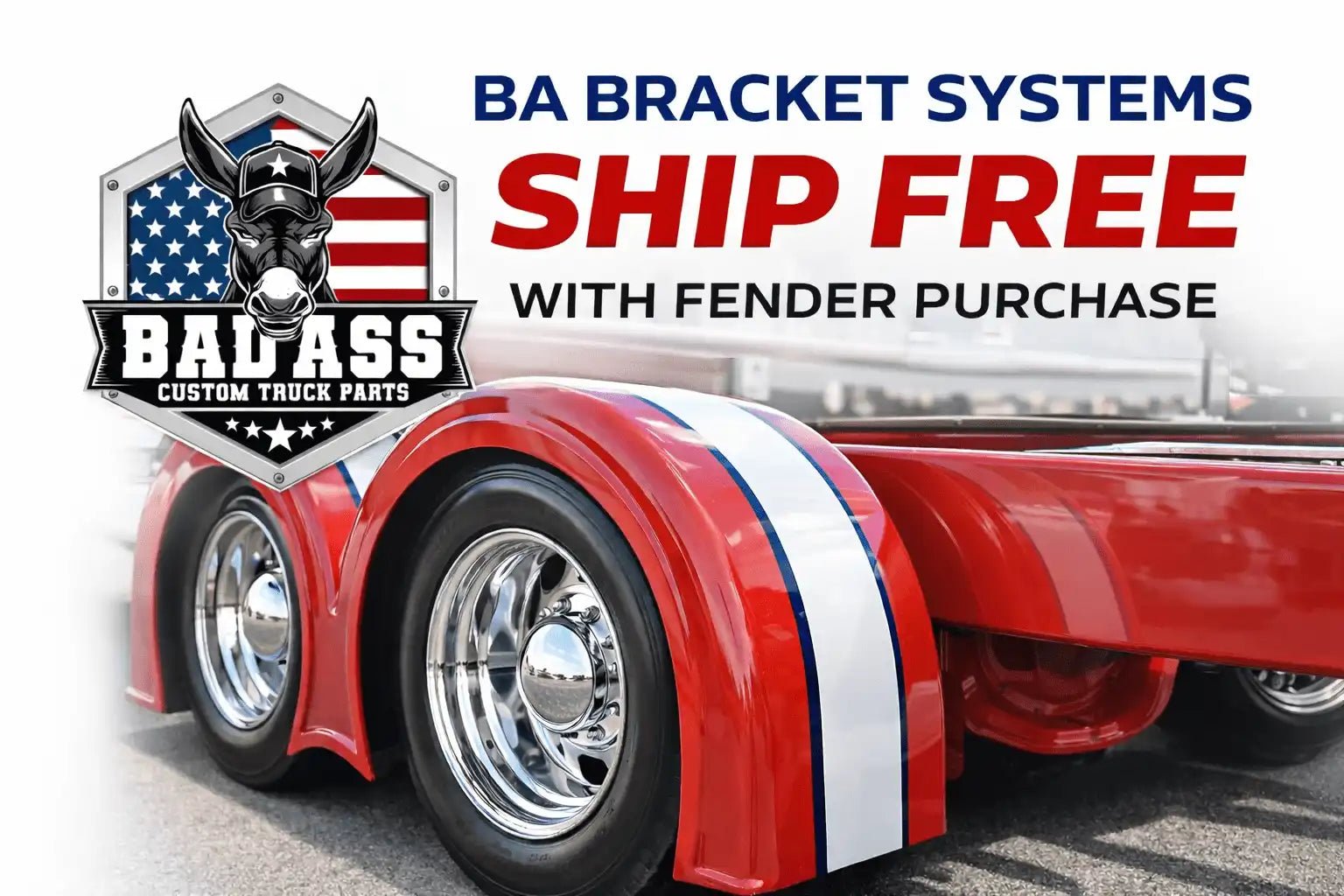 Double Hump / Full Fender Bracket Set (Flip Up) - Bad Ass Custom Truck Parts