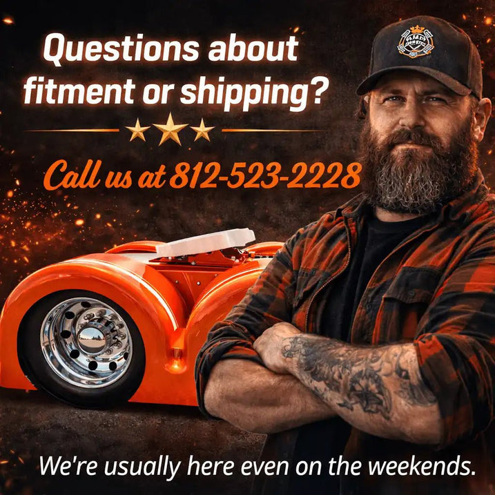 Peterbilt 389 Medium 4.5" Sidewall Front Fender Set - Bad Ass Custom Truck Parts