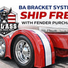 Bracket Set for Single Fenders | Heavy-Duty Semi Truck Fender Brackets