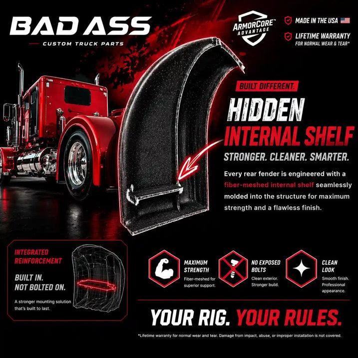 Standard Bad Ass Full Fender Set - 30" - Bad Ass Custom Truck Parts