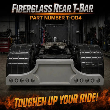 T - 004 Universal Rear T Bar with Integrated Light Enclosures - Bad Ass Custom Truck Parts