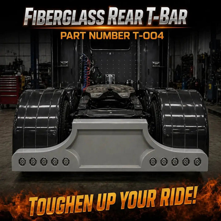 T-004 Universal Rear T Bar with Integrated Light Enclosures - Bad Ass Custom Truck Parts
